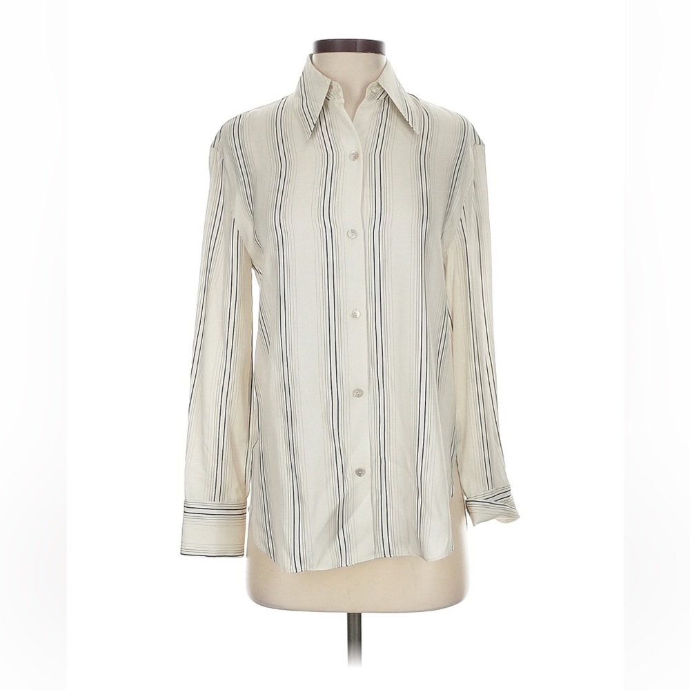 Vince Long Sleeve Silk Button Up